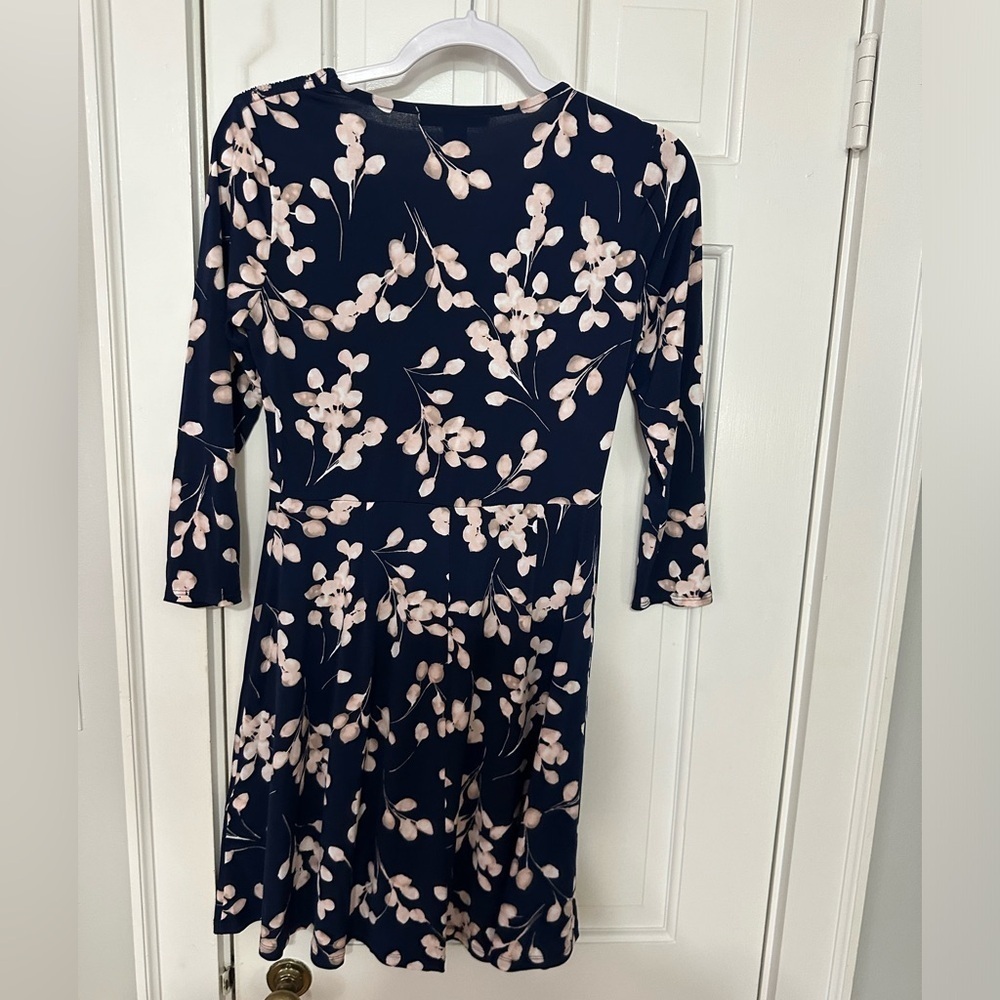 Maggie London navy blue pink floral dress size 4 P - Picture 3 of 4